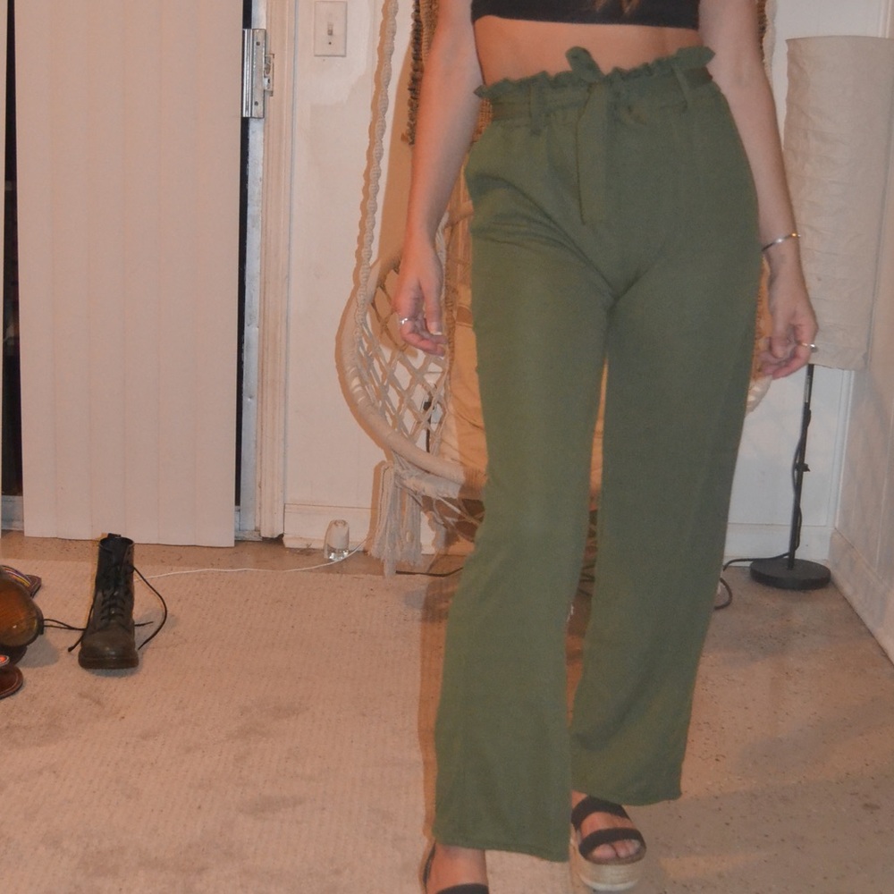 Green Boho Beach Pants
